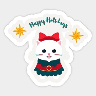 Happy holidays cat Sticker